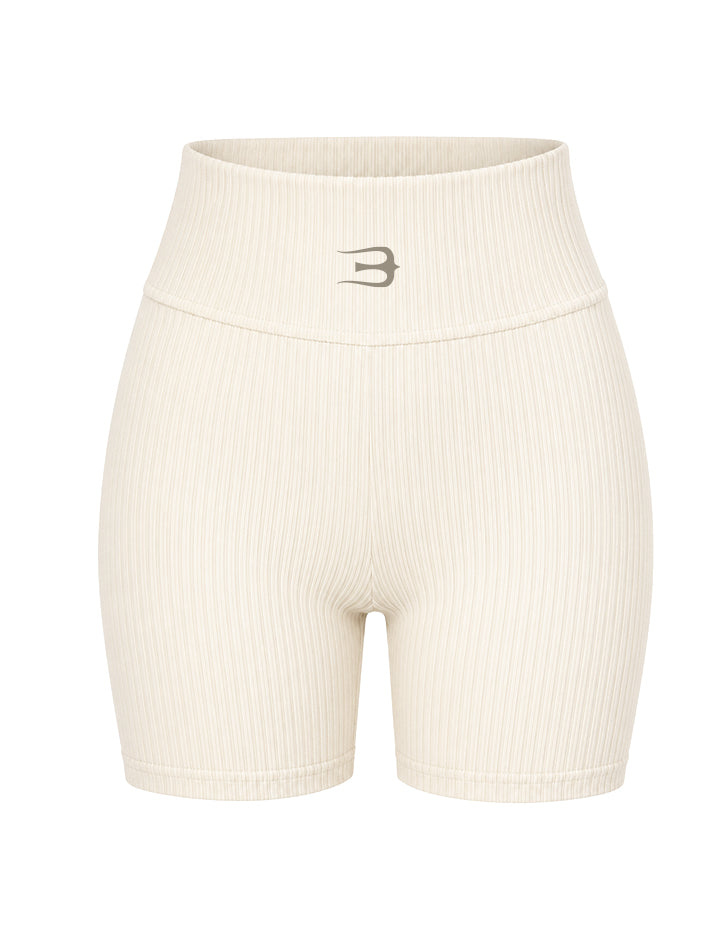 Short Feminino - Virginia Off White | Cintura Alta Texturizado