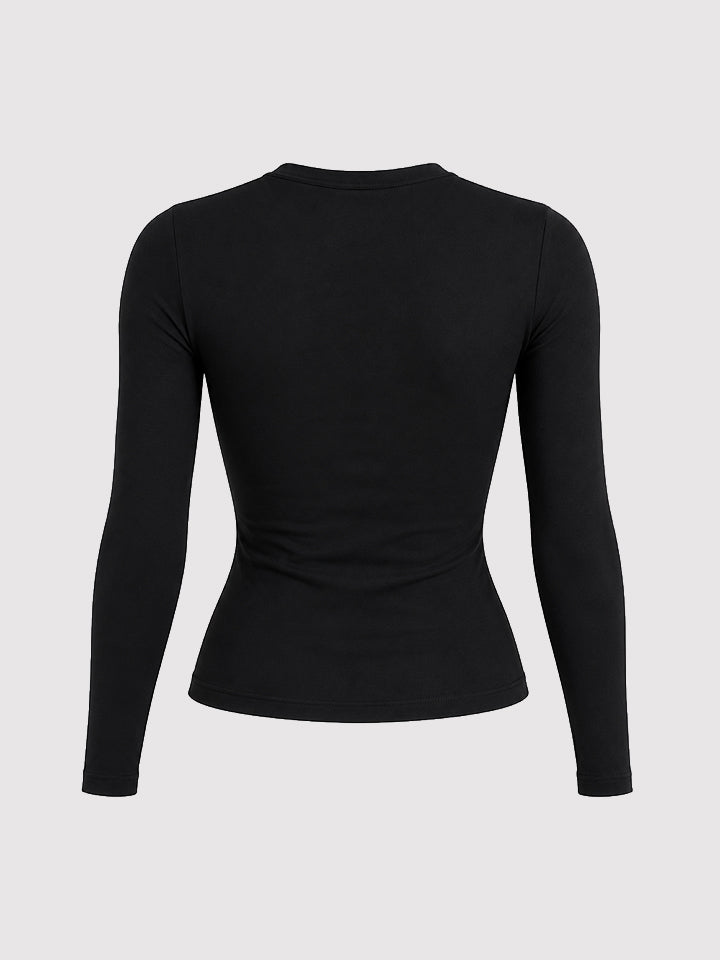 Blusa Feminina Manga Longa -  Aspen Preto Clássico