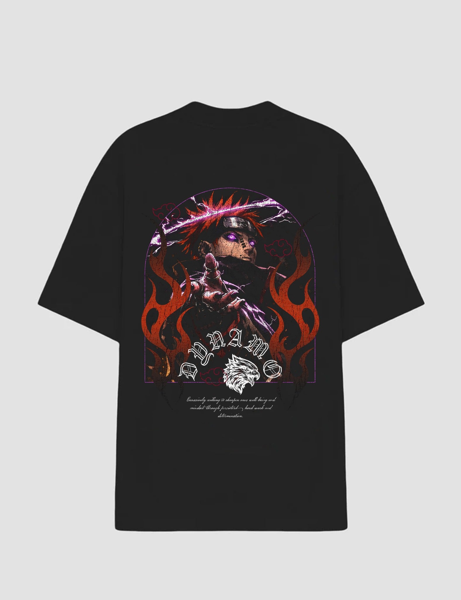 Camiseta Oversized Caminho da Dor preta - costas