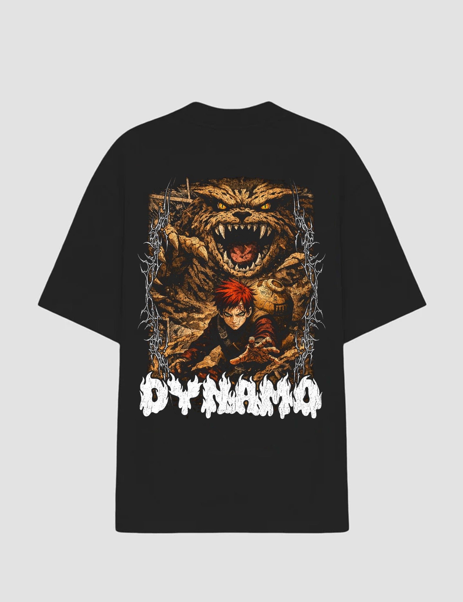 Camiseta Oversized Guardião da Areia preta - costas