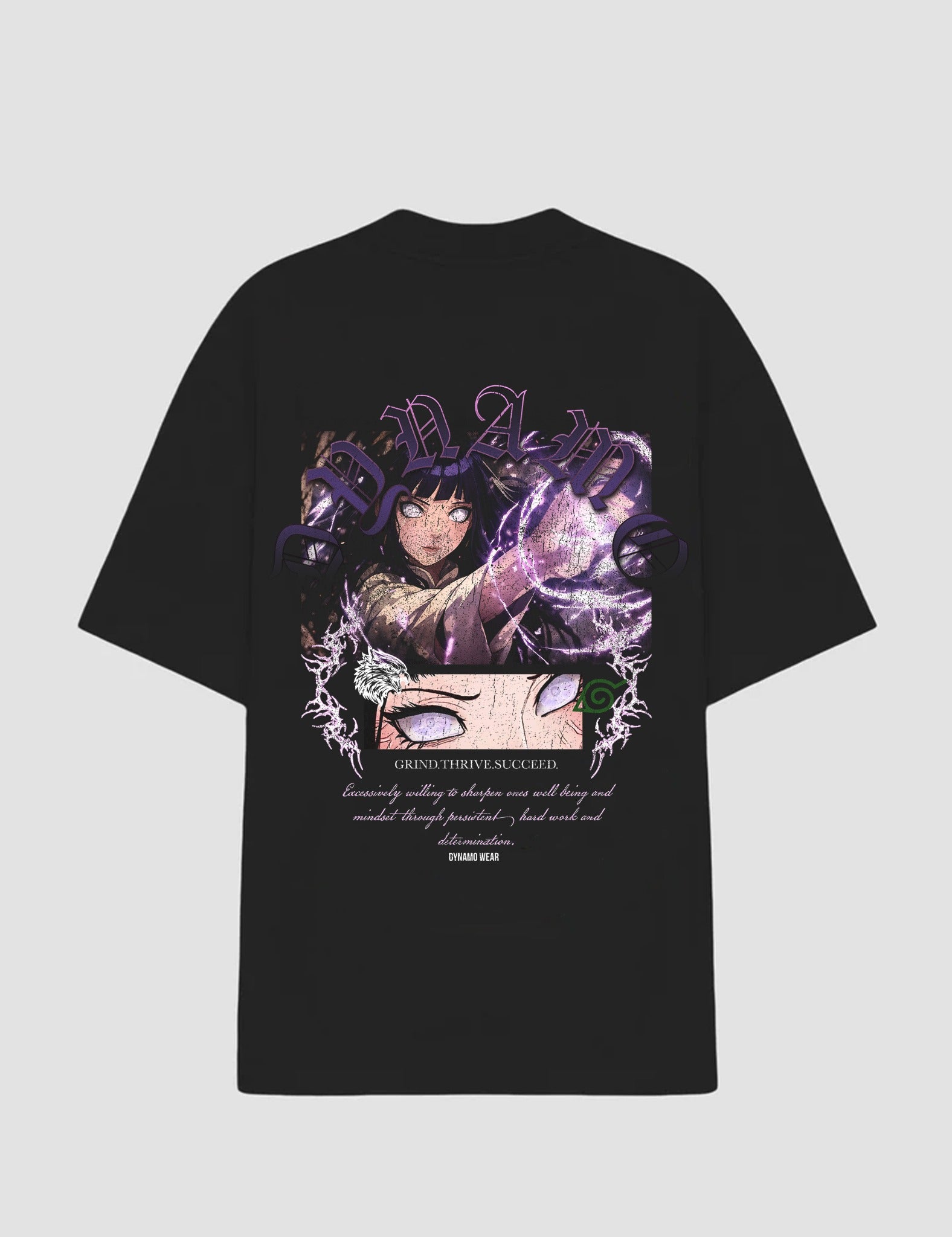 Camiseta Oversized Herdeira do Byakugan preta - costas