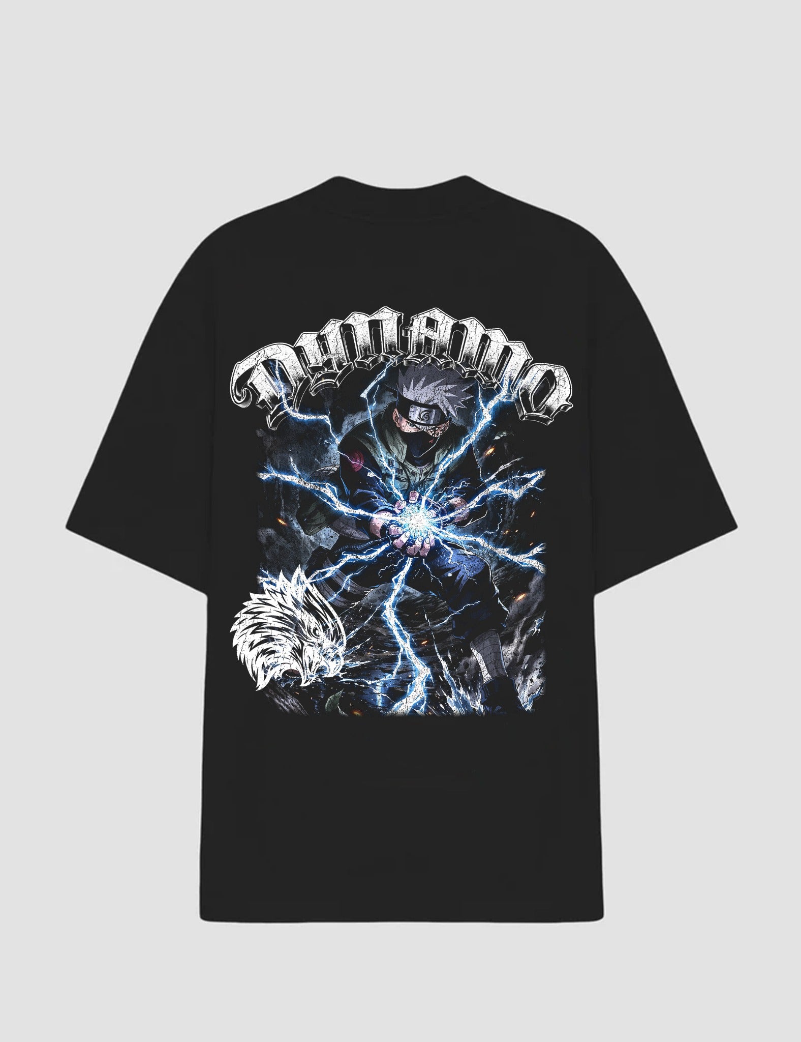Camiseta Oversized Lâmina Relâmpago preta - costas