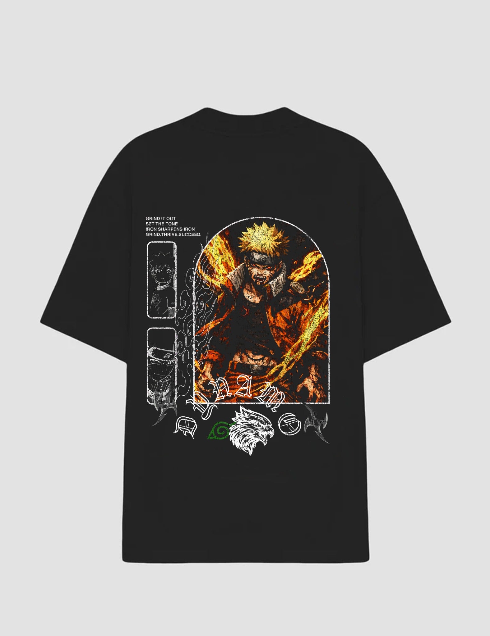 Camiseta Oversized Vontade do Fogo preta - costas